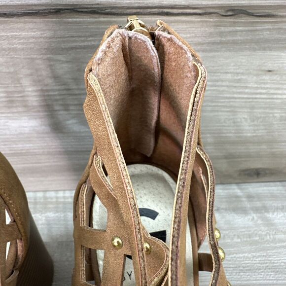 G by GUESS Women's Juto Lace-Up Block-Heel Sandal Tan Size 10M - Picture 9 of 15
